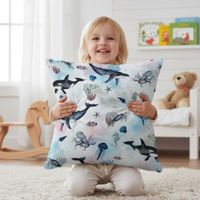 Bawełniana Poszewka Na Poduszkę – Podwodny Świat Wielorybów