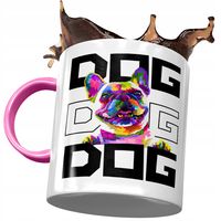 Kubek Różowy Z Pieskiem Psem Słodki Na Prezent Z Nadrukiem Ze Zdjęciem
