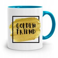 Kubek Błękitny Dla Przyjaciel Złoty Przyjaciel Z Nadrukiem Ze Zdjęciem