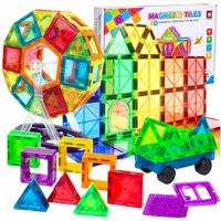 KLOCKI MAGNETYCZNE Duże 3D Magnetic Tiles Konstrukcyjne zestaw XXL 80 el