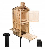 WĘDZARNIA ogrodowa z zewnętrznym paleniskiem opalana cały zestaw 170x50x50