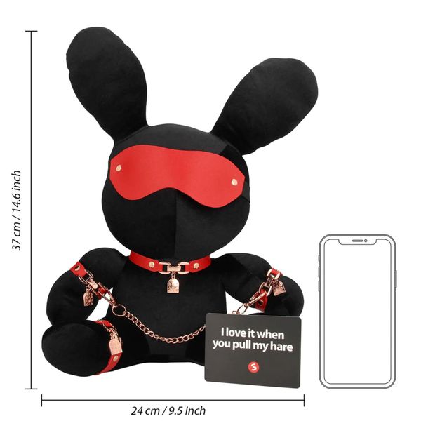 Rabbit Bondage - Velvet - Large - Black zdjęcie 6