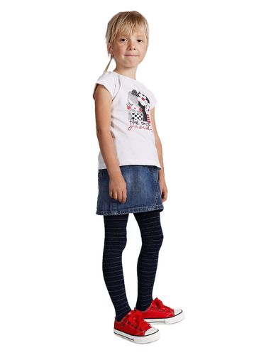 Rajstopy dziewczęce z lurexem paski granatowe 92-98 YOCLUB na Arena.pl