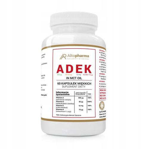 ADEK FORTE A,D3,E,K2 MK-7 oleju MCT KOKOSA 60 kaps na Arena.pl