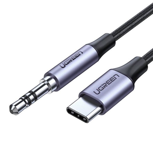 Kabel mini jack 3,5mm AUX do USB-C UGREEN AV143, 1m (czarny) zdjęcie 1