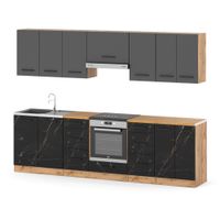 Kuchnia Nowoczesna Modułowa Z Blatem Roma 2.8m Wotan Szary San Sebastian