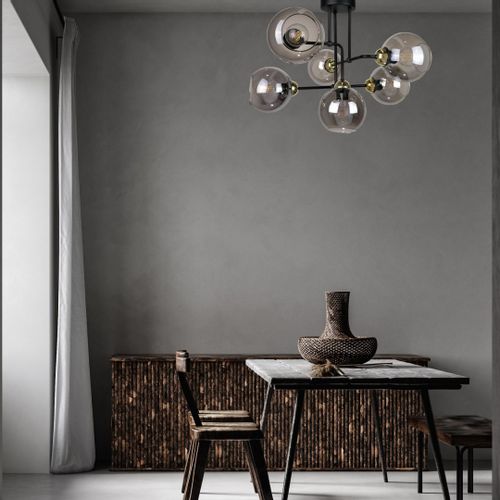 Lampa sufitowa 6xE27 COSMO BLACK/GOLD na Arena.pl