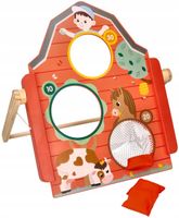 DREWNIANA GRA ZRĘCZNOŚCIOWA RZUT DO CELU RZUCANIE WORECZKAMI FARMA