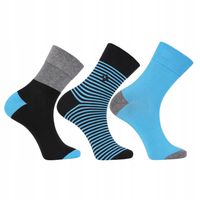 Skarpetki Męskie Bawełniane Paski Gładkie Skarpety Długie MORAJ 3PARY 43-45