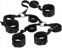 Uprząż do krępowania na łóżku zestaw kajdanek na ręce i nogi z pasami bdsm