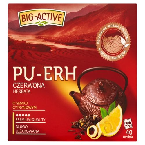 Herbata BIG ACTIVE czerwona PU-ERH cytryna 40tb x3 na Arena.pl