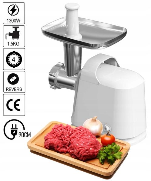 MASZYNKA DO MIELENIA MIĘSA ELEKTRYCZNA REWERS SZARPAK BIAŁA MOCNA 1300W zdjęcie 4