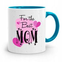Kubek Błękitny Dla Mamy For The Best Mom Prezent Z Nadrukiem Ze Zdjęciem