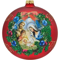 Bombka czerwona: Święta Rodzina