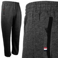 Spodnie męskie dresowe proste klasyczne zamek 4XL