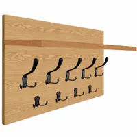 WIESZAK ŚCIENNY PANELOWY Z PÓŁKĄ LOFTOWY MOCNE HAKI 65X40CM DĄB JASNY