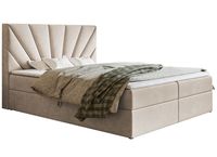 Kontynentalne łóżko tapicerowane Box VI 120x200  topper gratis!