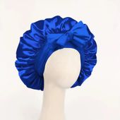 Czapka satynowa regulowana maska do spania Royal Blue