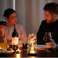 WIECZNA RÓŻA PREZENT na WALENTYNKI Szkle Świecąca Lampka Tuba