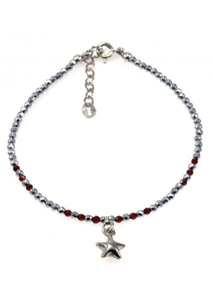 Bransoletka Gwiazda Granat 925 zdjęcie 1