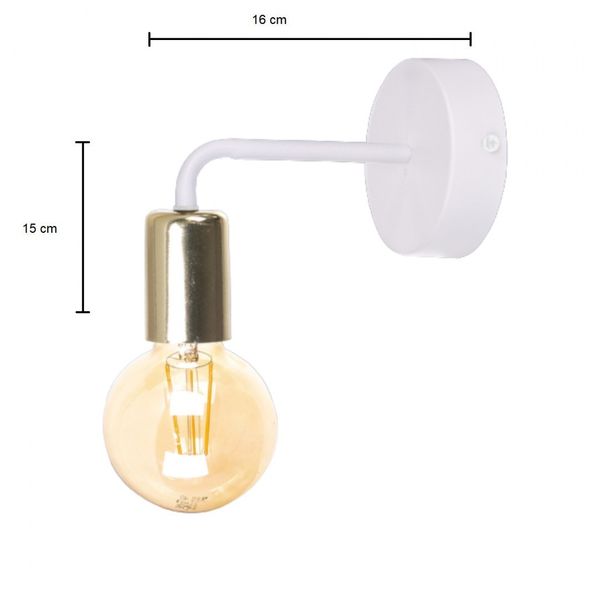 Kinkiet 1xE27 NIXON WHITE/GOLD zdjęcie 5