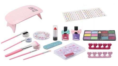 KUFEREK Z KOSMETYKAMI DO MAKIJAŻU MAKE UP DLA DZIECI I LAMPA UV DO PAZNOKCI na Arena.pl