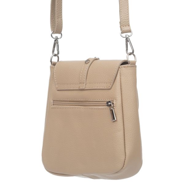 VERA PELLE torebka skórzana listonoszka z klapą i paskiem V645 biała zdjęcie 5