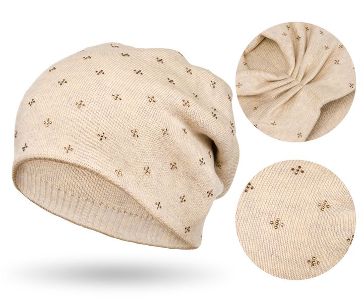czapka ptn hat-04-7606 beige zdjęcie 1