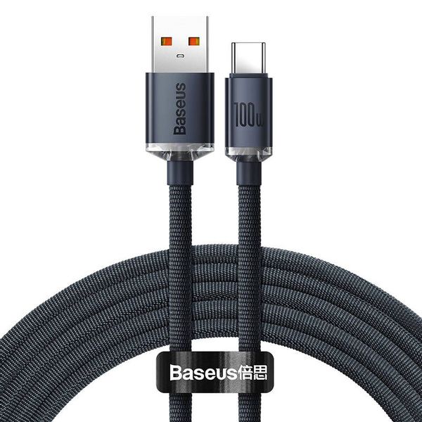 KABEL BASEUS CRYSTAL SHINE 100W 1.2M USB/USB-C BLACK zdjęcie 1