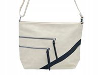 Paola Bags - torebka worek kieszonki na zamek beżowo-czarny 5578-124