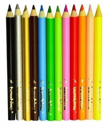 KREDKI BAMBINO JUMBO 12 KOLORÓW OŁÓWKOWE DREWNIANE I GRUBE na Arena.pl