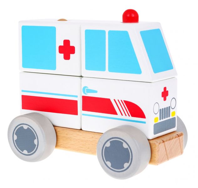 Drewniane Autko Ambulans zdjęcie 3