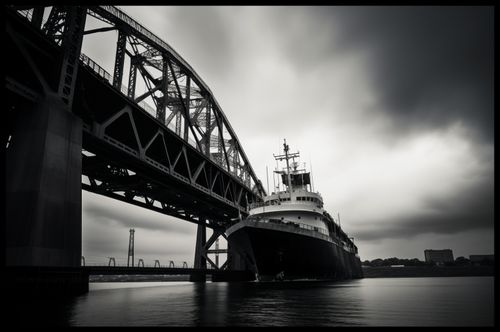 Plakat 86,4x56,8cm Statek przy Moście na Arena.pl