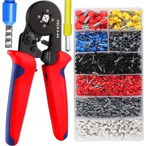 ZACISKARKA PRASKA KONEKTORÓW TULEJEK KOŃCÓWEK KABLI PRZEWODÓW ZESTAW na Arena.pl