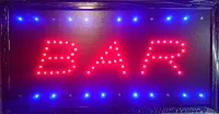 Animowana tablica LED z napisem BAR 50x25cm bar