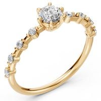 pierścionek z żółtego srebra 925 z diamentem (brylantem) 0,56 ct lab