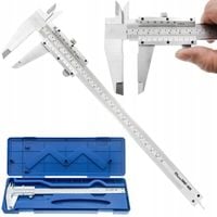 SUWMIARKA ANALOGOWNA NONIUSZOWA ZE STALI NIERDZEWNEJ INOX 200MM 0,02MM ETUI