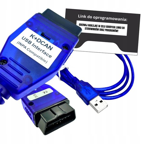 INTERFEJS K DCAN OBD2 INPA ISTA NCS WINKFP DO BMW E E36 E46 E60 E90 E65 NEW zdjęcie 1
