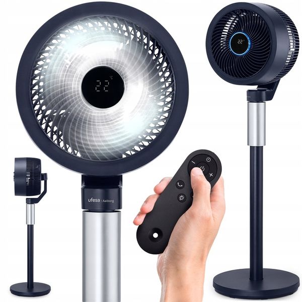WENTYLATOR STOJĄCY UFESA CYRKULATOR OSCYLACJA 3D 3 TRYBY 70W TIMER PILOT zdjęcie 1
