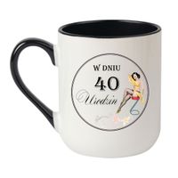KUBEK "W DNIU 40 URODZIN" Wzór - Elegant Coffee Czarny 330 ml
