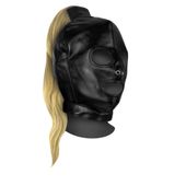 mask with blonde ponytail   black