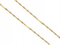 Złoty łańcuszek 585 SPLOT SINGAPUR Z BLASZKAMI 1g modny splot na prezent