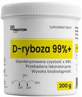 PROTON LABS D-RYBOZA stand. 99%+ PURE 200g Proszek Słodzik KETO ENERGIA ATP