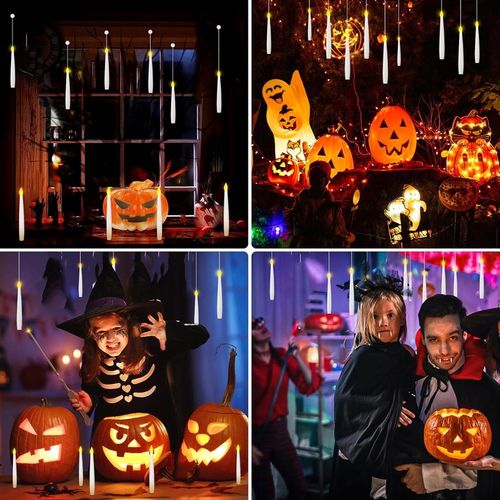 Latające Swiece LED, 10 Sztuk, z Pilotem Zdalnego Sterowania,Swiece Wiszące na Arena.pl