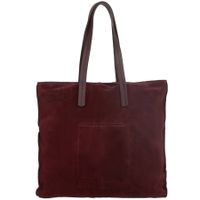 VERA PELLE torebka zamszowa shopper z długimi rączkami V691 c.bordowa