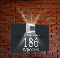 antracyt TABLICZKA ADRESOWA aluminiowa dibond oświetlony numer domu 30x20