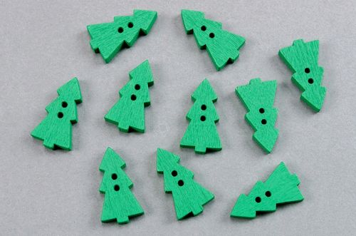 Guzik drewniany CHOINKA zielony 10szt. na Arena.pl