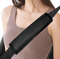 Nakładki Na Pasy Bezpieczeństwa EKO SKÓRA Czarna Nić Pokrowce Na Pas