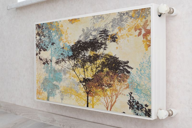 Osłona MAGNETYCZNA NA Kaloryfer Malowane Drzewa Vintage 80cm x 60cm zdjęcie 4