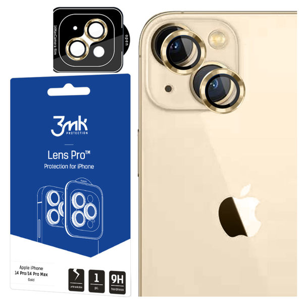 apple iphone 14 plus - 3mk lens protection pro gold zdjęcie 2